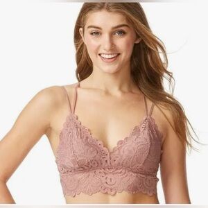SO Intimates Strappy Lace Bralette Feather Nest M NWT